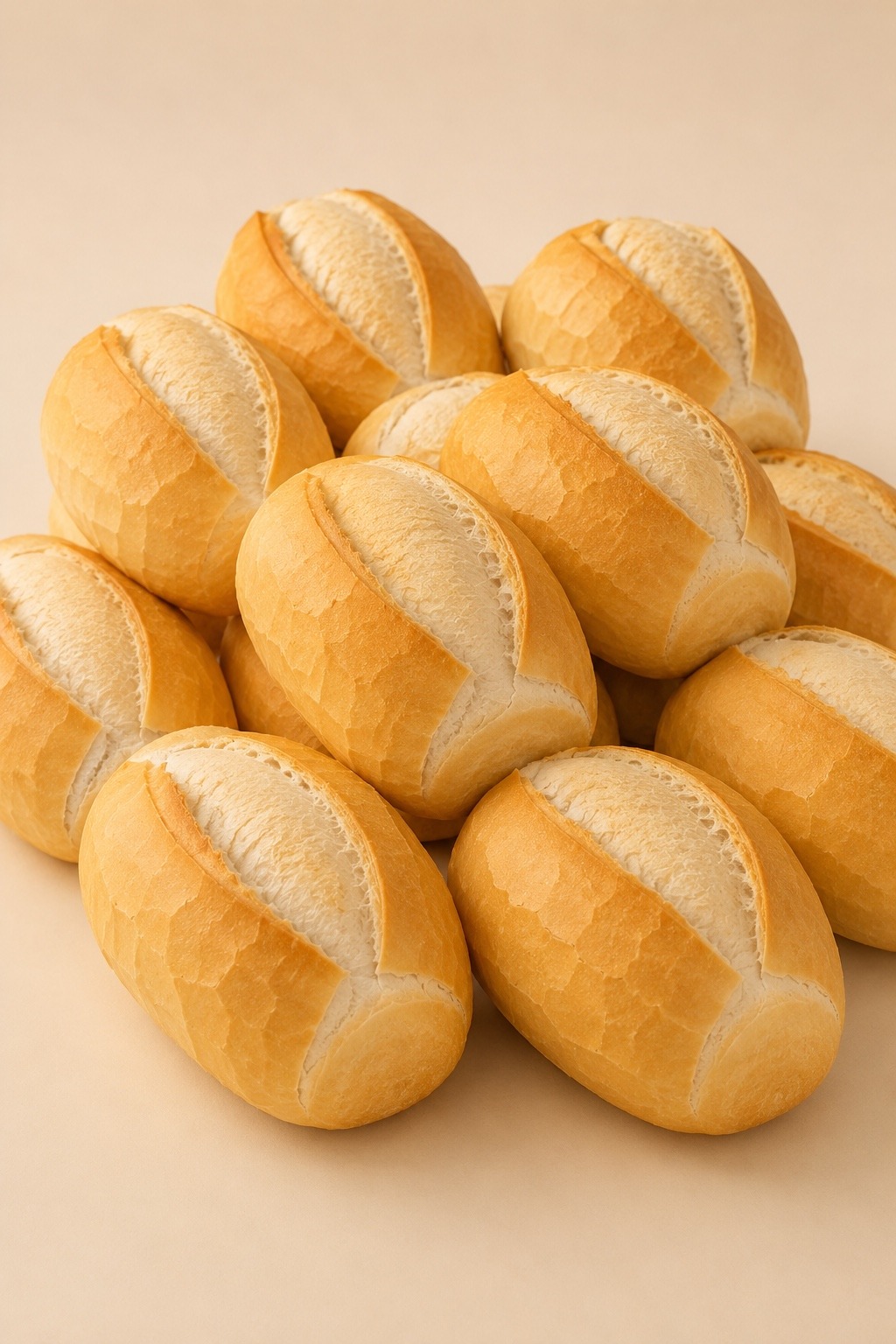Cesto de pães franceses dourados
